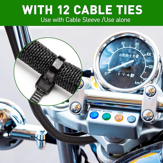 10FT Split Cable Management Sleeve Wire Loom Tubing Cord Protector for Heat Resistant Automotive Harness Wires and Home Cable Management,Self-Wrapping Braided Cord Covers (1/4 Inch)