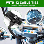 25FT Split Cable Management Sleeve Wire Loom Tubing Cord Protector for High-Temperature Automotive Harness Wires and Home Cable Management,Self-Wrapping Braided Cord Covers (1/4 Inch)