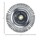 Weiler 09000 Roughneck 7" Root Pass Weld Cleaning Brush, .020" Steel Wire Fill, 5/8"-11 Unc Nut, Made in the USA, 56 Knots