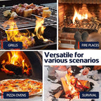 Fire Starter 150Pcs - Extra Long 12min Natural Fire Starters for Grill, Fireplace, Camping & Survival Kit | Waterproof, Odorless, Safe for BBQ/Pizza Oven/Chimney (Indoor & Outdoor)