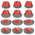 Wire Wheel for Angle Grinder 12 Pack, Coarse Crimped Wire Wheel Brush Wire Cup Brush 4 1/2 Angle Grinder Wire Wheel, Angle Grinder Attachments with 5/8-11unc Threaded Arbor.