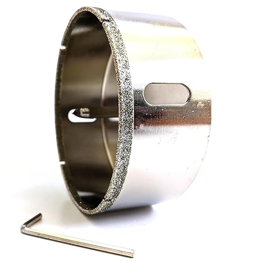 Drilax 4" Diamond Hole Saw | 1.5" Cutting Depth | Removable Pilot Pin & Triangular 3/8" Shank | Drilling for Ceramic, Porcelain, Tile, Quartz, Granite, Marble | Large Vent, Duct & Recessed Light Holes