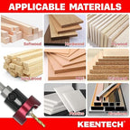 KEENTECH Carbide Tipped 82° Countersink Drill Bit with Depth Stop, 3/8" Dia x 1/8" Drill Diameter x 1/4" Shank, Adjustable Depth Stop with Ball Bearing for High Fine Finish on Softwood and Hardwood