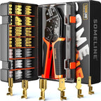 SOMELINE Open Terminal Connector Crimping Tool Kit, 2.8/4.8/6.3mm Male Female Non-Insulated Disconnect Terminals, AWG 24-14 Crimping Pliers for Molex 2.13/2.36mm, AMP - TE CONNECTIVITY Connectors