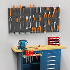 WALMANN Metal Pegboard Kit with Accessories for Wall, Garage Tools Storage Pegboard System for Garage, Workbench, Modular Peg Board Tool Organizer Board with Hooks(Black)
