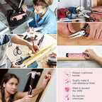 WORKPRO Pink Household Tool Kit with Drill, 157PCS Tool Set with 20V Cordless Lithium-ion Drill Driver, Home Tool Kit for All Purpose, Power Drill Sets with Pink Tool Bag - Pink Ribbon