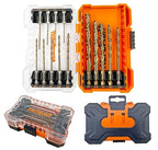 NordWolf 14-Piece M35 Cobalt Drill Bit Set for Stainless Steel, Hard Metals & Cast Iron, Jobber Length with 1/4" Hex Shank, SAE Sizes 1/16" to 3/8" in Storage Case