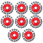 8 Pack 4 Inch Wire Wheels for Angle Grinder, Wire Brush Wheel for 4 1/2 Angle Grinder, Twist Knotted Carbon Steel Angle Grinder Wire Wheel with 5/8" Thread Arbor