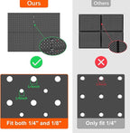 TORACK 4Pcs 12"x16" Metal Pegboard Panels for Garage, Workbench, Shop, Shed Tool Organizer Peg Board with 1/8" & 1/4" Holes, Modular Wall-Mounted Pegboard for Pegboard Hooks (Black)