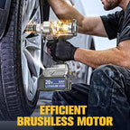 Cordless Impact Wrench 1/2 inch Compatible with DeWalt 20V Battery, 1000 Ft-lbs (1360N.m) Brushless High Torque Impact Driver with 2x5.0AH Battery & 6 Sockets, Power Impact Gun for Car Truck Mower