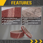 2-1/2 x 14 Inch Sanding Belt, 5 Pcs 180 Grit Knife Sharpener Belts Work Sharpening for Belt Sander Knife Carving Tool Metal Working