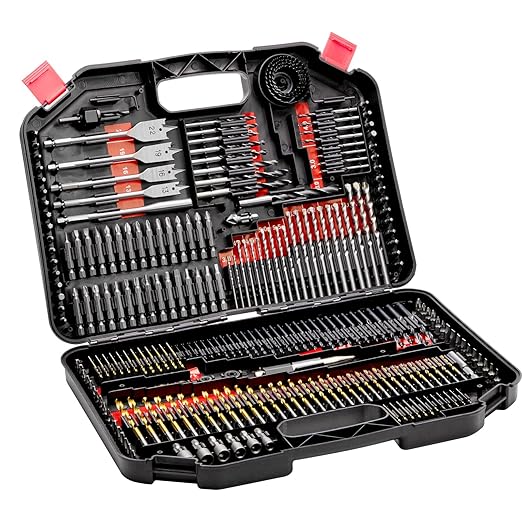 VEVOR Drill Bit Set, 246 Pieces Drill and Driver Bit Set, Screwdriver Bit Set Suitable for Wood Metal Cement Drilling and Screw Driving, Drill Bit Sets Combo Kit Assorted in Organized Carrying Case