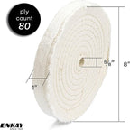 ENKAY - 8" Extra Thick Spiral Sewn Buffing Wheel (80 Ply)