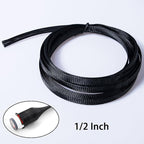 50ft - 1/2 Inch & 1/4 Inch Expandable Braided Cable Sleeve, Braided Wire Sleeving, Cable Wrap Mesh Wire Loom