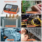 Megohmmeter 1000V Insulation Resistance Tester, 1999 Counts Megaohm Meter Big LCD Display DCV ACV Megohm Meter DC250/500/1000V, 200MΩ~2000MΩ Resistance Testing with Data Hold Backlit for Motor Cables