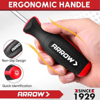 ARROW 6-Piece Magnetic Screwdriver and Magnetizer/Demagnetizer Set, Premium Cr-V Steel Screwdriver Set with Non-Slip Cushion Grip, Magnetic Phillips and Flathead Tips, for Home Improvement