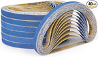 40-Piece 3/8 x 21 Inch 40-400 Grit Zirconia Sanding Belts, Heavy Duty Long-lasting Mini Sanding Bands for Belt Sander, Rust Paint Removal, Wood Metal Grinding and Finishing