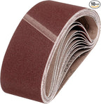 HARFINGTON 3 x 18 Inch Sanding Belts, 10 Pcs 100 Grits Aluminum Oxide Belt Sander Abrasive File Belt for Woodworking, Metal Polishing, Knife Sharpener