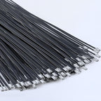 Metal Zip Ties Black & Stainless Steel Cable Tie Gun, for Fastening and Cutting Stainless Steel Zip Ties, 150pcs (8" 11.8" 15.75") fence ties for Chain Link Fence, Chicken Coop