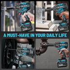 1200N.m (900Ft-lbs) Brushless Impact Wrench, 1/2" Cordless Impact Driver with 2x 4.0Ah Battery, Fast Charger & 5 Sockets, High Torque, Electric Impact Gun for Car/Truck/RV/Mower