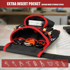 Magnetic Tool Belt for Men, 26 Pockets Heavy Duty Tool Pouch, Magnet Holster Nail Utility Toolbelt Detachable Adjustable Waist Holder for Handyman Contractor Mechanic Plumber Roofer Dad Gift -Red