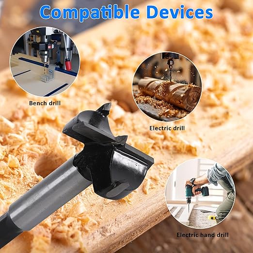 Forstner Bit Set for Woodworking 5PCS Wood Drill Bit Set Hole Saw Woodworking Tools Carbon Steel Forstner Bits for Hard Wood Plastic Plywood MDF