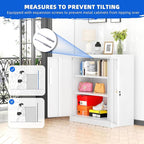 Pataku Metal Storage Cabinet, Garage Cabinet with Doors and Shelves 36" Hx32 Wx16 D, Steel Lockable File Cabinets for Office, Home, Garage, Basement, Industrial, White