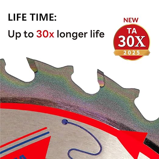 Woodworking Circular Saw Blade TA Series, 6-1/2" Arbor: 5/8", Framing/General Wood Cutting, Cutting Head with Special Anti-Heat Adhesion Coating, Long Life, High Finish, W6-1/2 24T Teeth TA