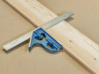 PEC Tools 2-Piece Combination Square Set - 18” Machinist Blade Cast Steel Head, Reversible Locking Bolt, Scribe, for Metalworking, Carpentry and Multiple Applications, Made in USA