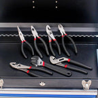 FASTPRO 7-Piece Utility Pliers and Wrench Set, Includes 8" Adjustable Wrench, 8" Groove Joint, 8" & 6" Slip Joint, 6" Long Nose, 6" Diagonal and 6" Linesman Pliers, Dipped Handle