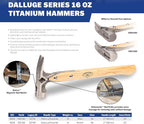 VAUGHAN DALLUGE 16 oz Titanium Hammer, Magnetic Nail Holder, Milled Face, VN07180