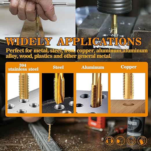 5/8"-11 UNC Tap and 17/32" Drill Bit Kit, M2 HSS Drill and Tap Set, Combination of Drill and Tap Kit for Metal