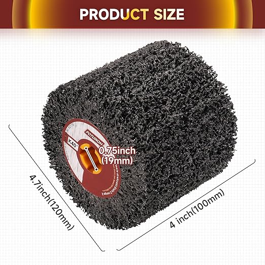 Abrasive Drawing Wheel Surface Conditioning Tool 40 Grit 120 x 100 x 19 mm Wire Drawing Polishing Burnishing Wheel for Wood Metal Surface Polishing 4.7"x 4"