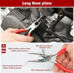 TOOLEAGUE 8Pcs Pliers Set with Storage Bag,Groove Joint,Long Nose,Slip Joint, Diagonal, Linesman Plier,Adjustable Wrench for DIY and Multi-Use