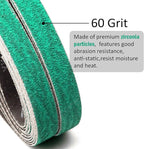 1/2 Inch x 18 Inch Sanding Belts for Air Belt Sander, 1/2 x 18 Inch Zirconia Sanding Belts 60 Grit for Woodworking, Metal Polishing, Derusting, 20-Pack