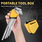 Hex Key Set Extra Long Ball End Cr-V Garage – 9PCS Metric Allen Wrenches, Chrome Vanadium Steel, 1.5–10mm, 9in, Silver Finish, Perfect for Narrow Spaces, Motorcycle Repairs, Home Projects