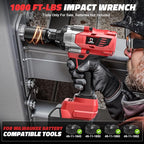 Cordless Impact Wrench 1/2 inch Compatible with Milwaukee 18v Battery – Brushless High Torque Impact Driver Gun with 1000 Ft-lbs Torque, LED Work Light, Ergonomic Design for Heavy-Duty Performance