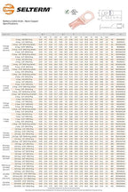 SELTERM 10pcs - 3/0 Awg - 1/2" Stud - Battery Lugs - Ring Terminal Connectors | with 12pcs 3:1 Black & Red Heat Shrink Tubing with Adhesive | Heavy Duty Battery Cable Ends - Bare Copper Wire Lugs Kit