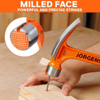Jorgensen 22 oz Framing Hammer, Straight Claw Hammer with Magnetic Nail Holder, Rip Claw Hammer with Milled Face & Shock Absorbing Grip, Heavy Duty One-piece Forged Hammer