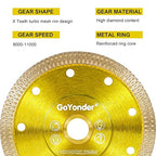 GoYonder 4.5 Inch Super Thin Tile Saw Blade, Diamond Blade for Angle Grinder, Dry Wet Tile Blade for Ceramic Tile, Concrete, Granite Cutting