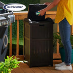 Suncast Trash Hideaway Outdoor 33 Gallon Garbage Waste Can Bin, Java (10 Pack)