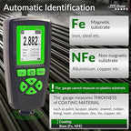 Digital Coating Thickness Gauge CM-208FN / Automatic Thickness Paint Meter for Steel and Aluminum with Resolution 0.001mils /0.1um (Fe/Al)