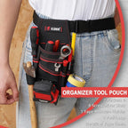 KUNN Electrician Tool Pouch with Belt Clip - 7-Pocket Lightweight Small Tool Belt Pouches for Carpenters, Technicians, HVAC - Heavy Duty Multi-Pocket Organizer for Construction, Maintenance, DIY Tools