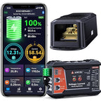 ANCEL BM1000 Bluetooth Battery Monitor with 400A Shunt, Wide 10-120V Range Smart Battery Meter, Real-Time Voltage Current SOC Tracking, Compatible with RV, Solar, Marine & Off-Grid Systems