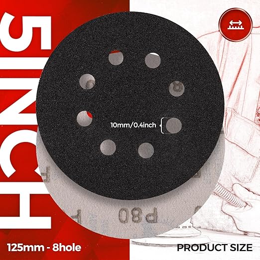 50PCS 5 inch Silicon Carbide Sanding Discs 7000 Grit, Wet Dry Orbital 5 Sander Hook and Loop Sandpaper Disc Ultra Fine Grit, Best for Metal,Automotive Precision Polishing