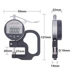 Digital Thickness Gauge, DTGR-0055 0-0.4 inch/10mm, 0.0005"/0.01mm Resolution