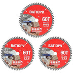 Circular Saw Blades 6-1/2 Inch 3-Pack, 60T for Wood Cutting – Ideal for Hardwood, Plywood, Chipboard – Precision Carbide-Tipped Saw Blades for Smooth Finish
