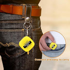 80 Pack Mini Tape Measure Keychains, 3ft/ 1m Functional Small Retractable Measuring Tape Portable Easy Read Pocket Measurement Tape for Birthday Party Favors Engineer Crafter Daily Use(Yellow)