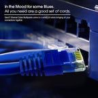 GearIT 100-Pack, Cat5e Ethernet Patch Cable 1 Foot - Snagless RJ45 Computer LAN Network Cord, Blue