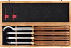 4-Pieces Carbide Tipped Woodturning Tools Lathe Chisel Set with Stainless Steel Blade, Wooden Box